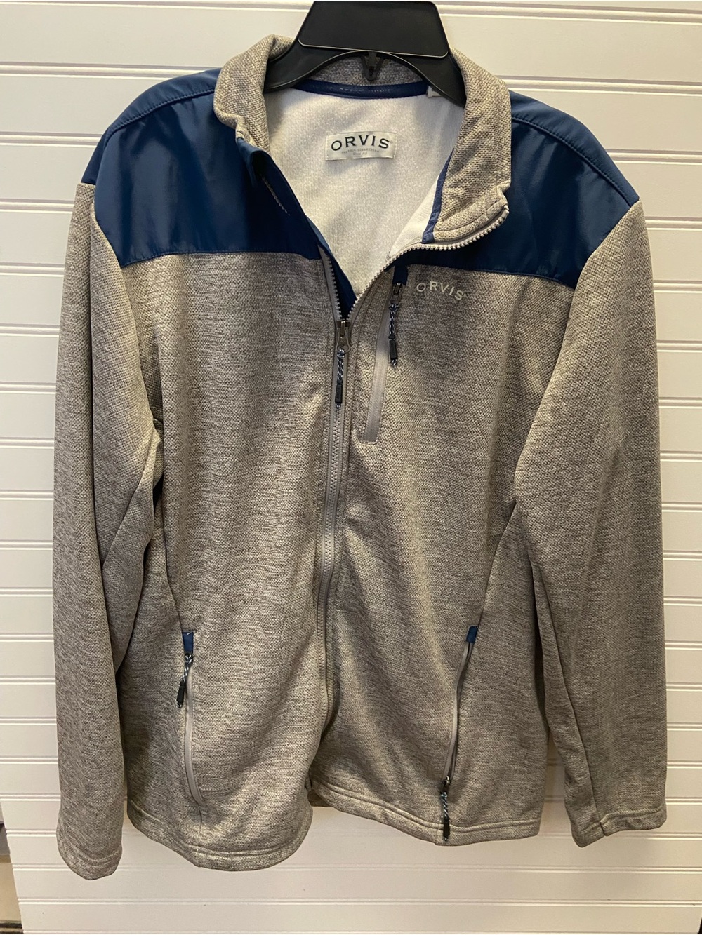 ORVIS Fleece Lined Color Block Knit Jacket